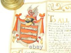1662 Charles II Grand of Arms Illuminated Document & Seal JOHN GONNING Bristol