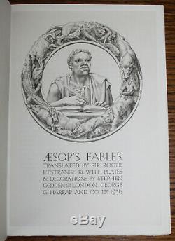 1936 Aesop's Fables Signed Illustrated Limited Deluxe Vellum Edition S GOODEN