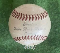 1937 Babe Ruth Secretary Signed Sinclair Baseball Grand Prize Giveaway Very Rare