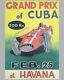 1958 Grand Prix Of Cuba Event Poster, Autographed By Fangio