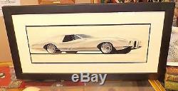 1969 Original Pontiac Grand Prix Studio Art Framed And Matted Signed Camp 10.69