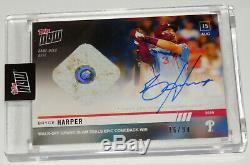 2019 Bryce Harper Signed Walk-off Grand Slam Topps Now Game Used Base Card #690a