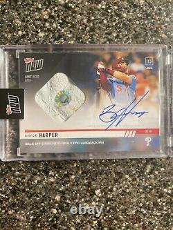 2019 Bryce Harper Topps Now Auto + Game Used Base #23/99 Walkoff Grand Slam MVP