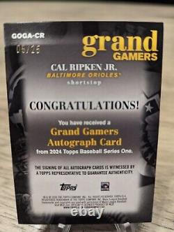 2024 Topps Series 1 #GOGA-CR Cal Ripken Jr. Autograph Grand Gamers /25! 