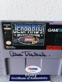 Alex Trebek Signed SNES Jeopardy Deluxe Edition game cartridge PSA/DNA Authentic