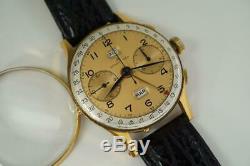 Angelus Chronodato Calendar Chronograph Signed Grand Rex Gold Filled C. 1950's