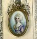Antique French Grand Tour Souvenir Portrait Miniature Of Marie-antoinette, Frame
