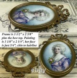 Antique French Grand Tour Souvenir Portrait Miniature of Marie-Antoinette, Frame