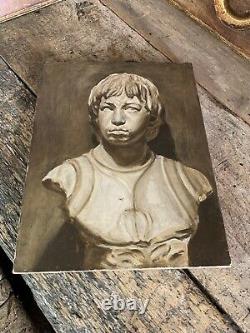 Antique Signed Oil Painting Portrait Bust Giovanni Cristoforo Romano Grand Tour