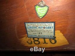 Antique c. 1920 signed Imperial Grand Rapids MI lyre back mahogany game table