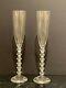 Baccarat Crystal Vega Grand Fluted 11 3/8 Champagne Flute Stemware Set Of 2