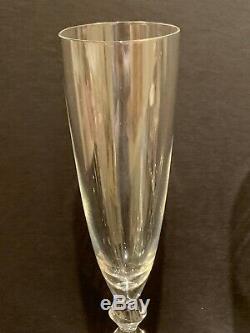Baccarat Crystal Vega Grand Fluted 11 3/8 Champagne Flute Stemware Set of 2