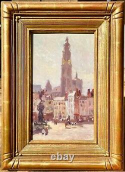 COLIN CAMPBELL COOPER NA LISTED Study for Grand Plaza Antwerp Oil on Bd C1900