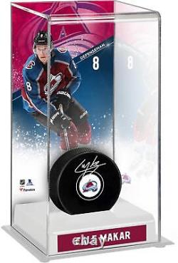 Cale Makar Colorado Avalanche Autographed Puck with Deluxe Tall Hockey Puck Case