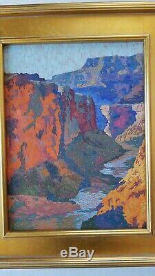 California Artist REY. Oil Painting Grand Canyon Southwest Landscape Plein Air