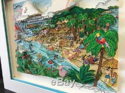 Charles Fazzino 3D Artwork Our Caribbean Vacation Signed & Numbered Deluxe Ed