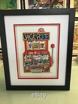 Charles Fazzino Slots of Fun 3-D Artwork Signed & Numbered Deluxe Ed Framed