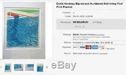 DAVID HOCKNEY SIGNED PAPER POOLS Limited Edition 1980 Swimming Deluxe Tyler RARE
