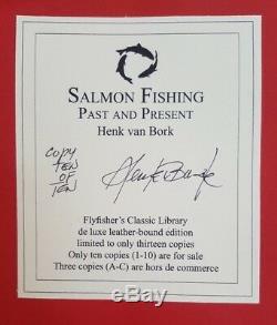Deluxe leatherbound Salmon Flies Past & Present Henk van Bork fly fishing book
