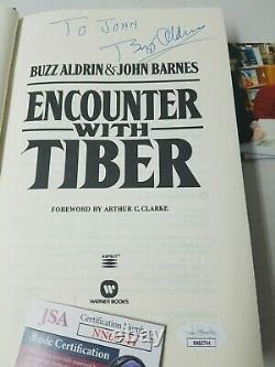 ENCOUNTER WITH TIBER SIGNED by BUZZ ALDRIN Autograph NASA Hardcover DJ JSA COA