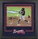 Eddie Rosario Braves Deluxe Frmd Signed 16x20 2021 Ws Champions Hitting Photo