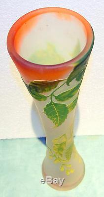 Emile Galle C 1910 Original Cameo Glass Grand Vase Design Heigth22.5