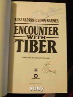 Encounter with Tiber Buzz Aldrin & John Barnes 1996 HCDJ First Edition Signed X2