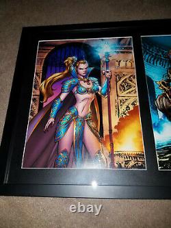 Everquest Legends of Norrath Grand Prize Framed 3 Print Set Signed by Jim Lee