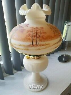 Fenton Limited Edition Aladdin Grand Vertique Lamp Hand Painted by Sue Jackson