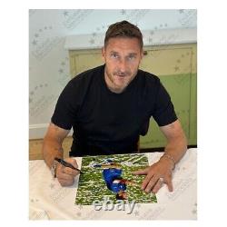 Francesco Totti Signed Italy Football Photo World Cup Winner. Deluxe Frame