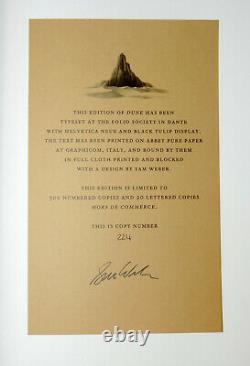 Frank Herbert DUNE Folio Society Signed Numbered Limited Deluxe Hardcover Ed VF