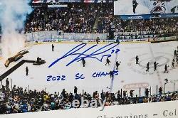 Gabe Landeskog Signed Panoramic 2022 SC Champs Inscription with Deluxe LSM COA