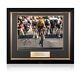 Geraint Thomas Signed Tour De France Photo Alpe D'huez Sprint. Deluxe Frame