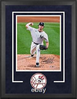 Gerrit Cole Yankees Deluxe Framed Signed 16x20 Pitching Photograph