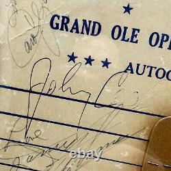 Grand Ole Opry Autograph Fan SIGNED Johnny Cash June Carter Cash +5 BAS RARE