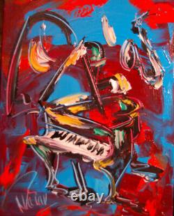 Grand Piano Music Jazz Cityscape Original Painting By M. Kazav Canvas
