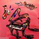 Grand Piano On Pink Modern Abstract Original Oil Painting By Kazav E45yy3