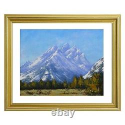 Grand Tetons Snow Mountain painting Wyoming landscape American fine art oil