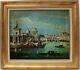Italian Artist D. Colli Antique Oil Painting On Canvas, Italy, Venice, Grand Canal