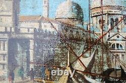 Italian Artist D. Colli Antique oil painting on canvas, Italy, Venice, Grand Canal