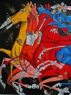 Jiang TieFeng Blue Lady Delux Edition Artist Embellished Serigraph -1985