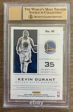 Kevin Durant Grand Reserve /25 On Card Auto Gem Mint 9.5 Golden State Warriors
