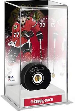 Kirby Dach Chicago Blackhawks Autographed Puck with Deluxe Tall Hockey Puck Case