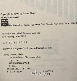 L. A. Confidential James Ellroy SIGNED 1st Edition 1st Printing DJ Like New