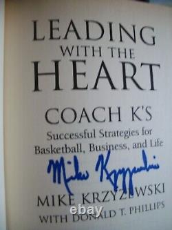 Leading with the Heart Coach K's Successful Strategies-Signed, HB Like New