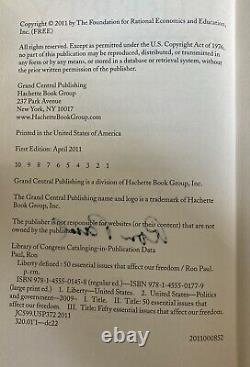 Liberty Defined SIGNED Ron Paul 2011 First Edition Hardcover Book Freedom