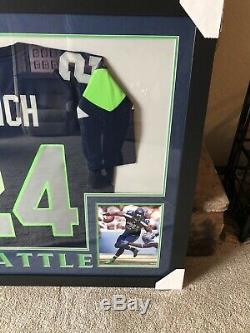 Marshawn Lynch Autographed Deluxe Framed Seattle Seahawks Jersey Beckett COA