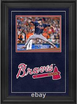 Max Fried Braves Deluxe FRMD Signed 8x10 2021 WS Champions Pitching Photograph