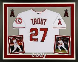 Mike Trout LA Angels Deluxe Framed Autographed White Authentic Jersey Fanatics