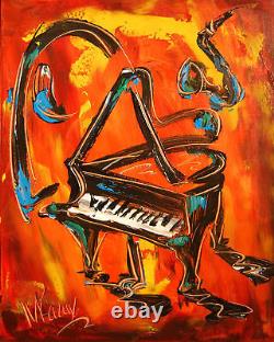 Modern abstract GRAND PIANO Large Abstract Modern Original Oil Painting NWEFG